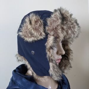 Gap faux fur Aviator trapper winter hat, youth small